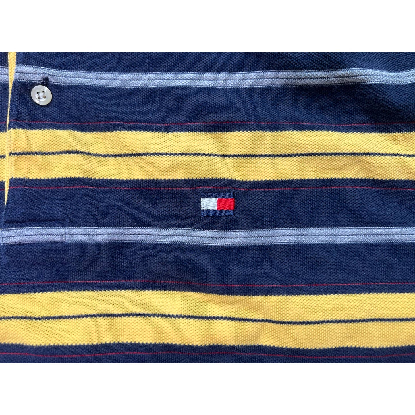 Vintage 90s Tommy Hilfiger Long Sleeve Striped Polo Shirt XL