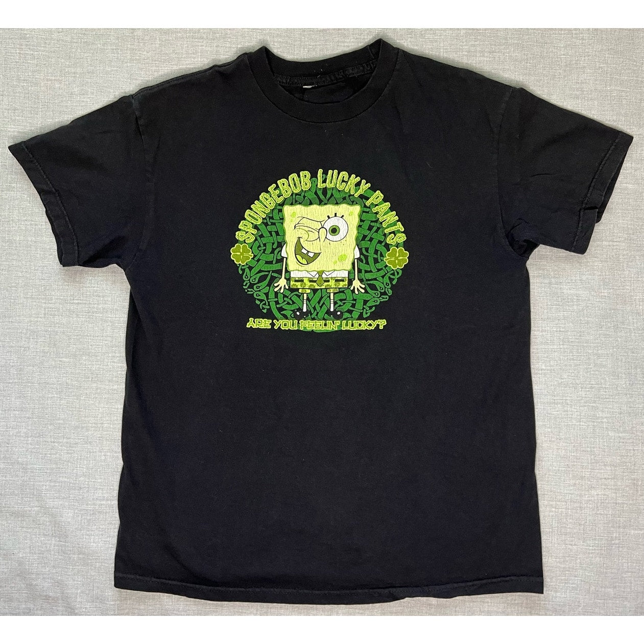 Vintage Y2K SpongeBob Lucky Pants Cartoon T-shirt Medium