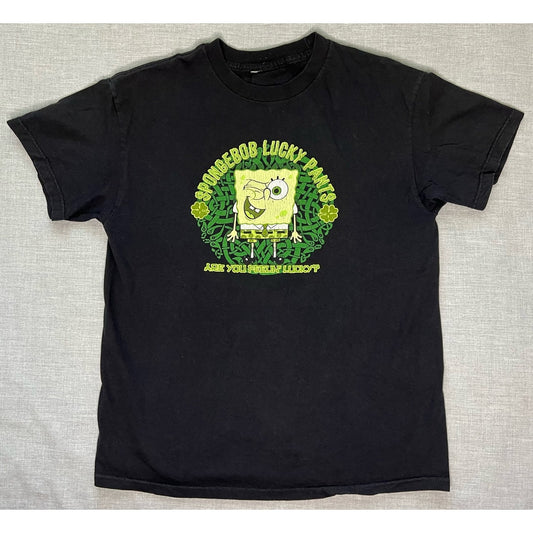 Vintage Y2K SpongeBob Lucky Pants Cartoon T-shirt Medium