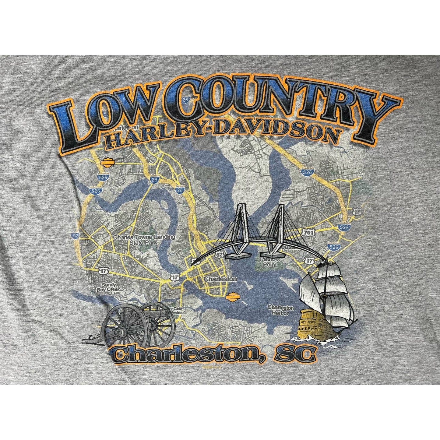 Harley Davidson Low Country Charleston South Carolina T-shirt Medium