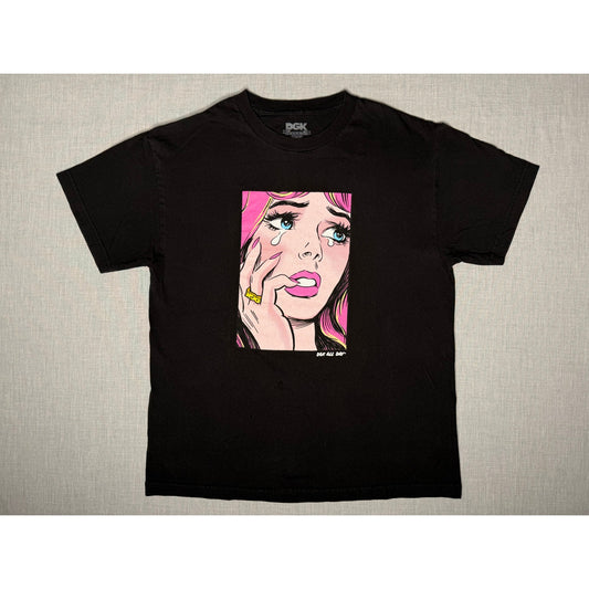 DGK All Day Crying Girl Comic Skateboarding T-shirt Large