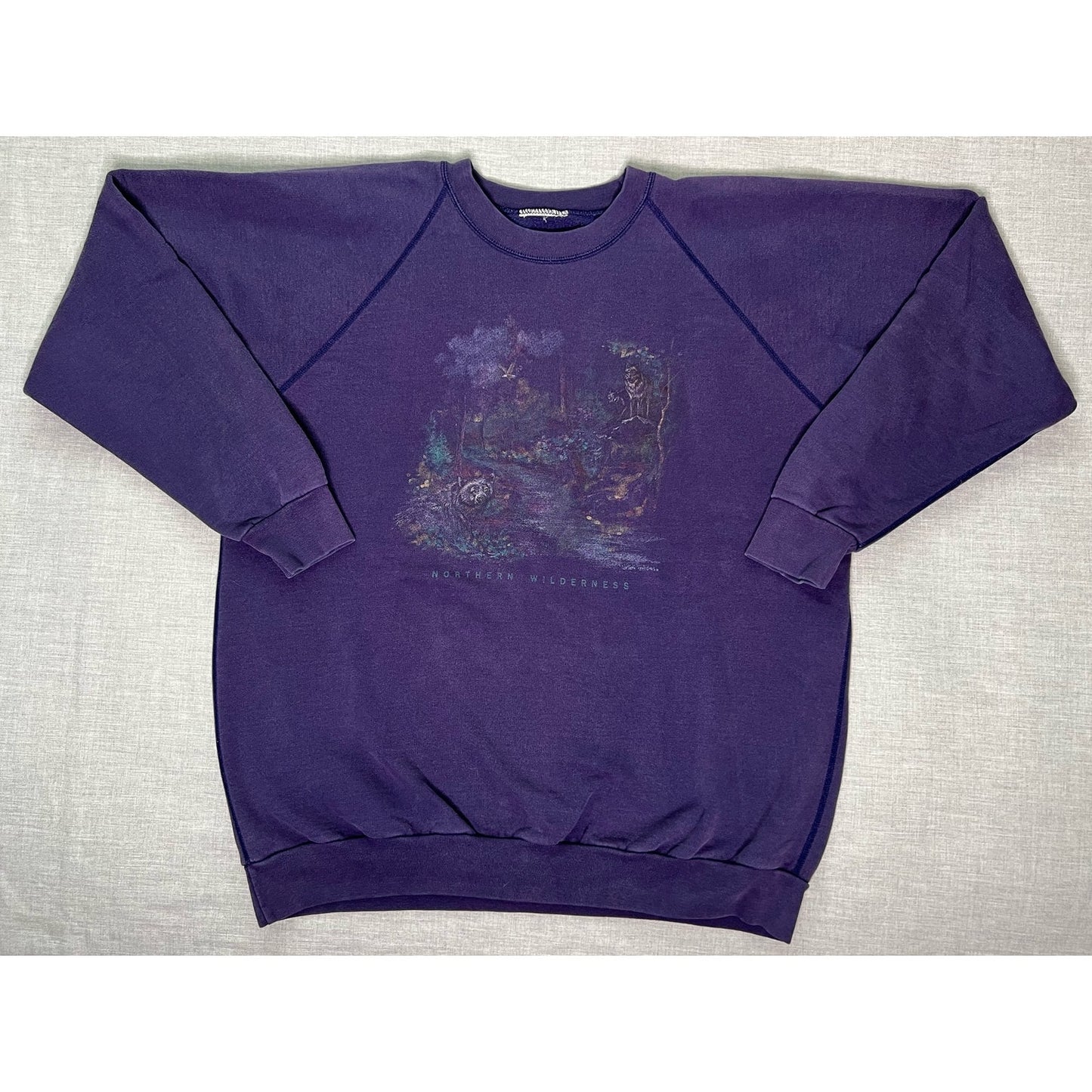 Vintage Northern Wilderness Nature Crewneck Sweatshirt XL