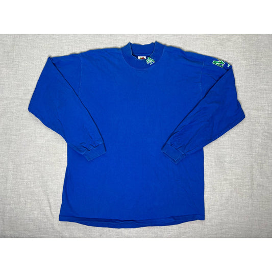 Vintage MA Collar Logo Embroidered Long Sleeve Shirt XL