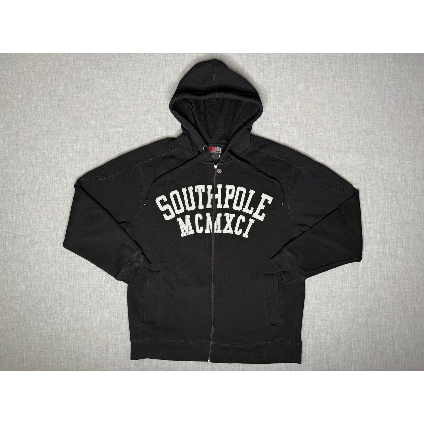 Southpole Authentic Collection Stitched Logo Full Zip Hoodie Large