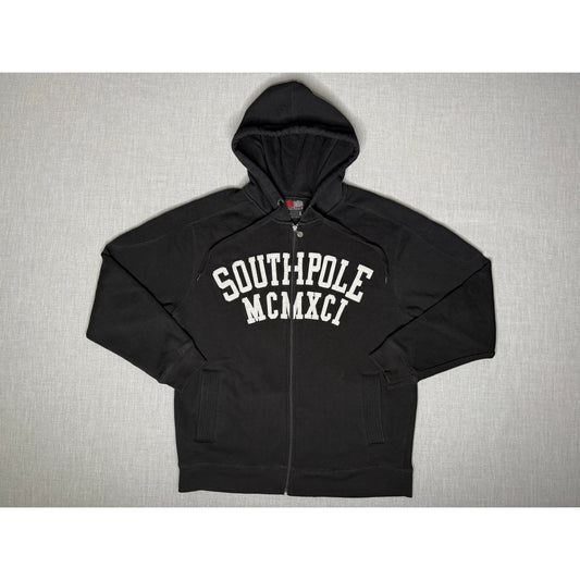 Southpole Authentic Collection Stitched Logo Full Zip Hoodie Large