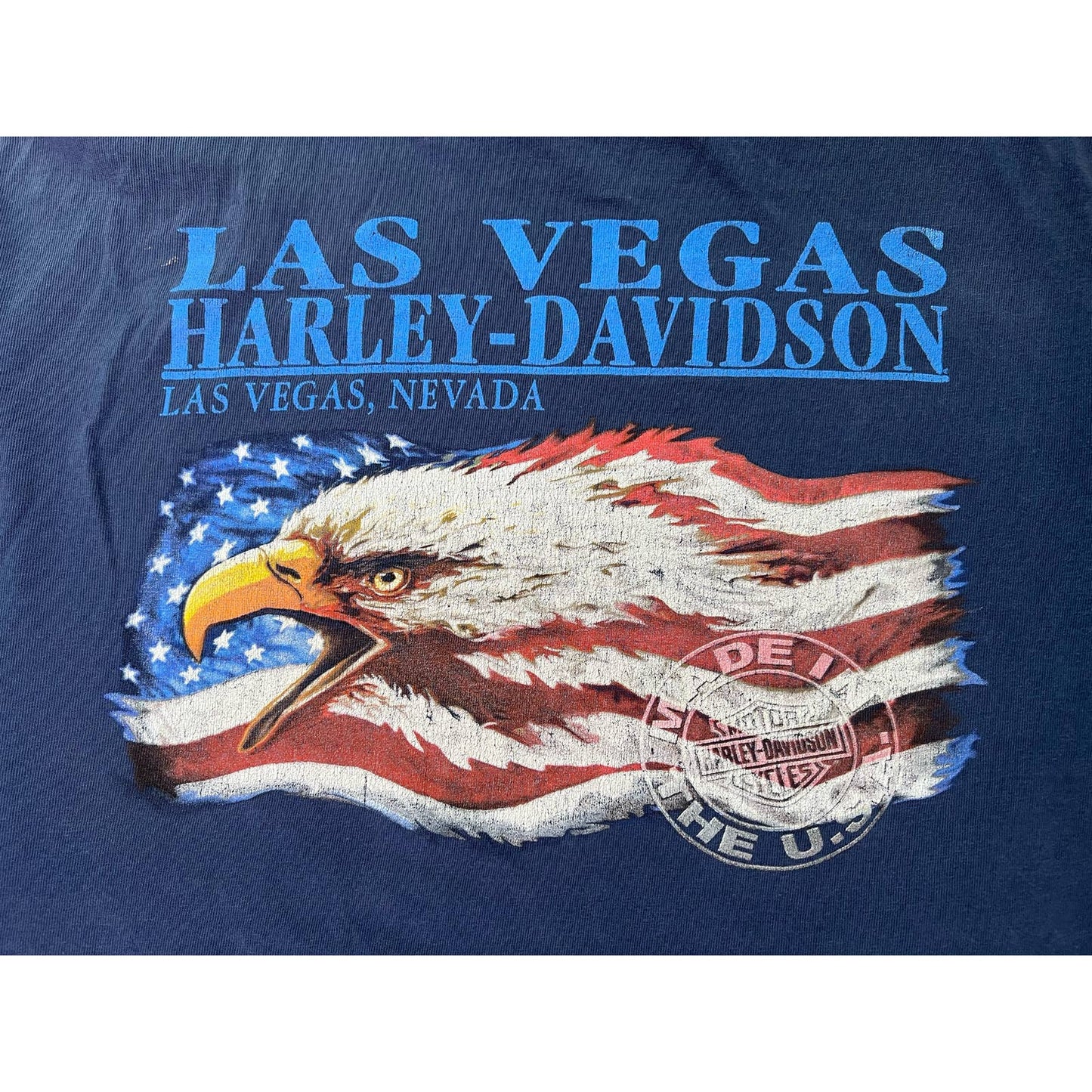 Harley Davidson Las Vegas Nevada Eagle USA Flag T-shirt Large