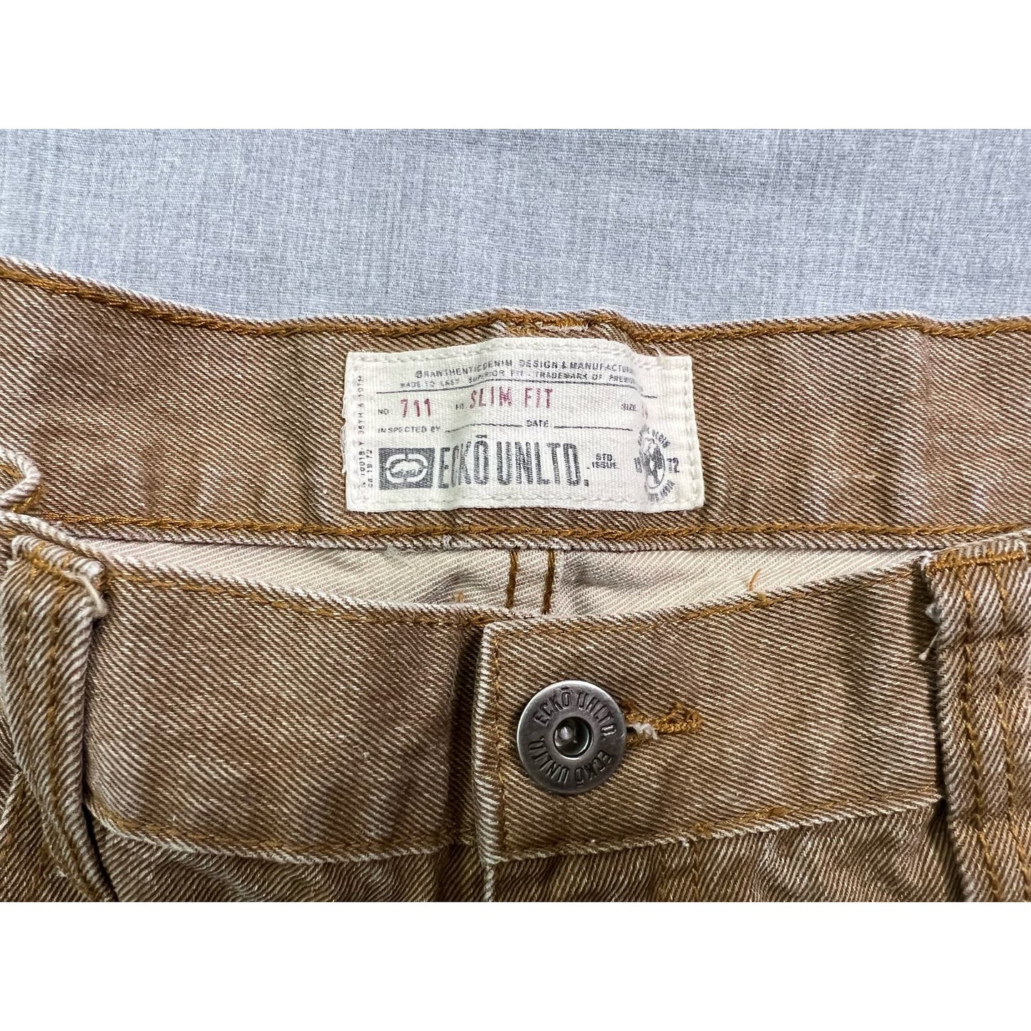 Ecko Unltd 711 Slim Fit Tan Jeans 34x31