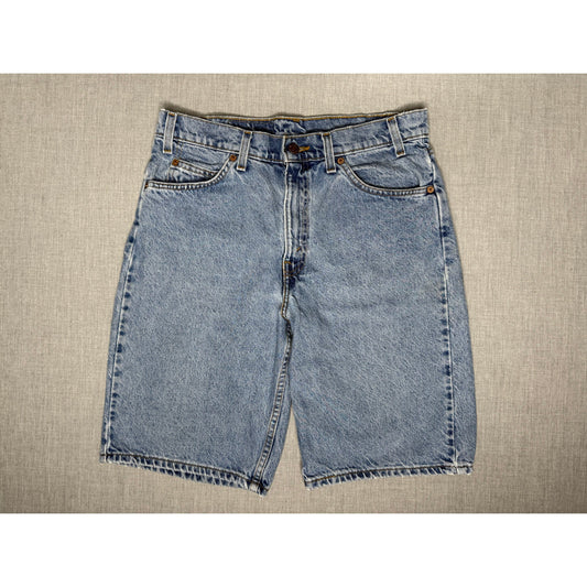 Vintage 90s Levi’s 550 Relaxed Fit Orange Tab Denim Jean Shorts 33