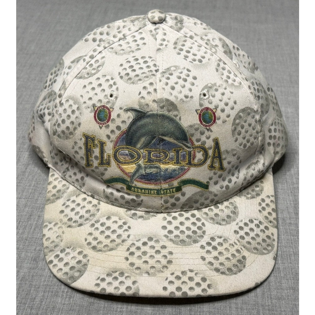 Vintage 90s Florida Golf Ball All Over Print Snapback Hat
