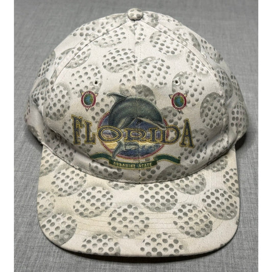 Vintage 90s Florida Golf Ball All Over Print Snapback Hat