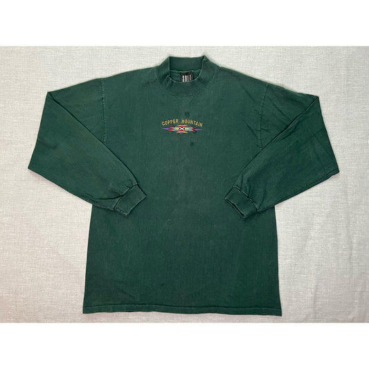 Vintage Copper Mountain Colorado Skiing Single Stitch Long Sleeve Shirt Large