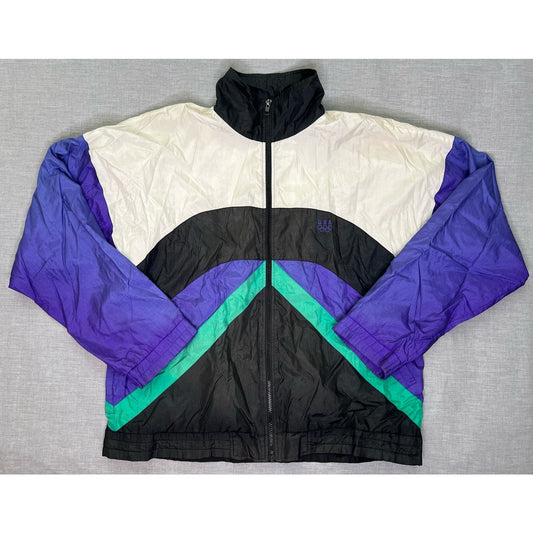 Vintage 90s JC Penney Olympic Color Block Windbreaker Jacket Medium