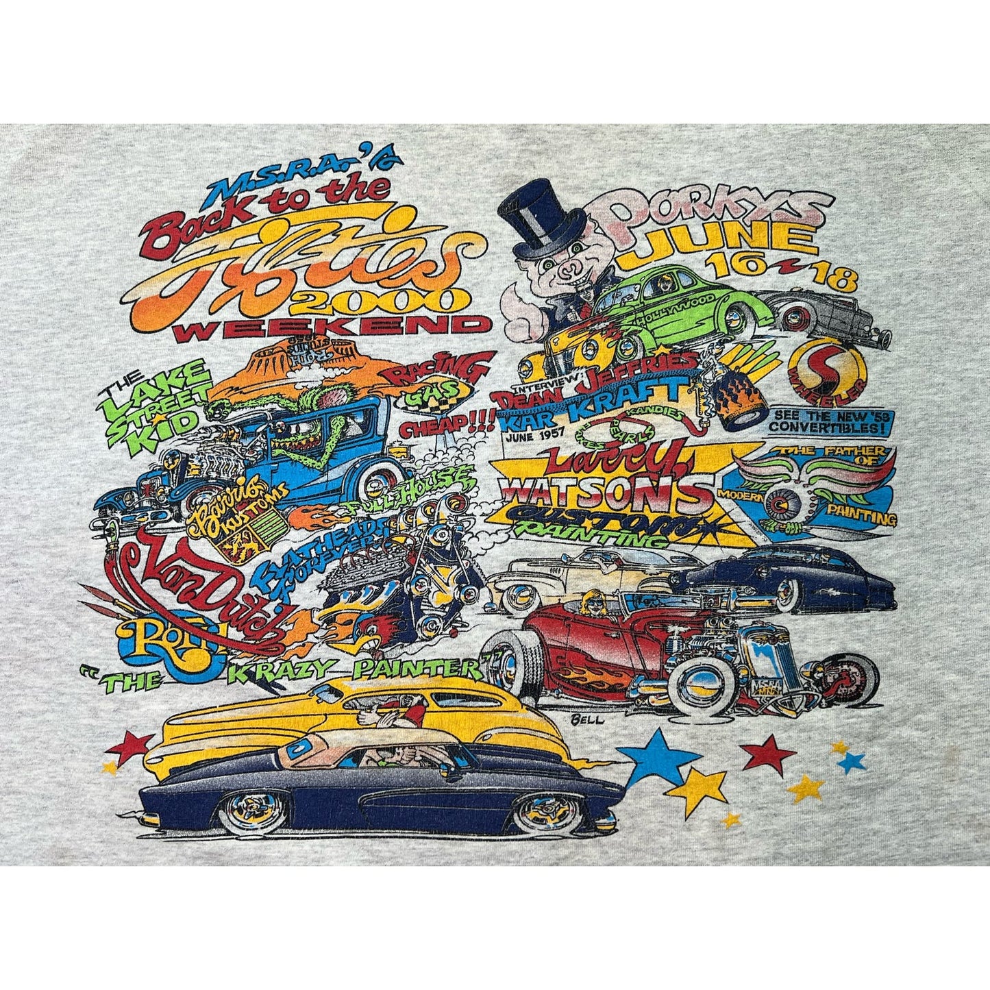 Vintage 2000 MSRA Back to The 50s Car Show T-shirt 2XL