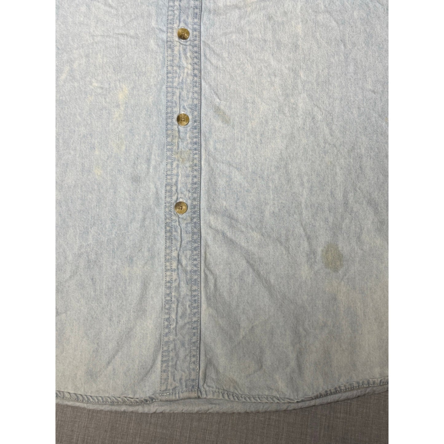 Dodge Ram Embroidered Lee Button Down Denim Jean Shirt XL