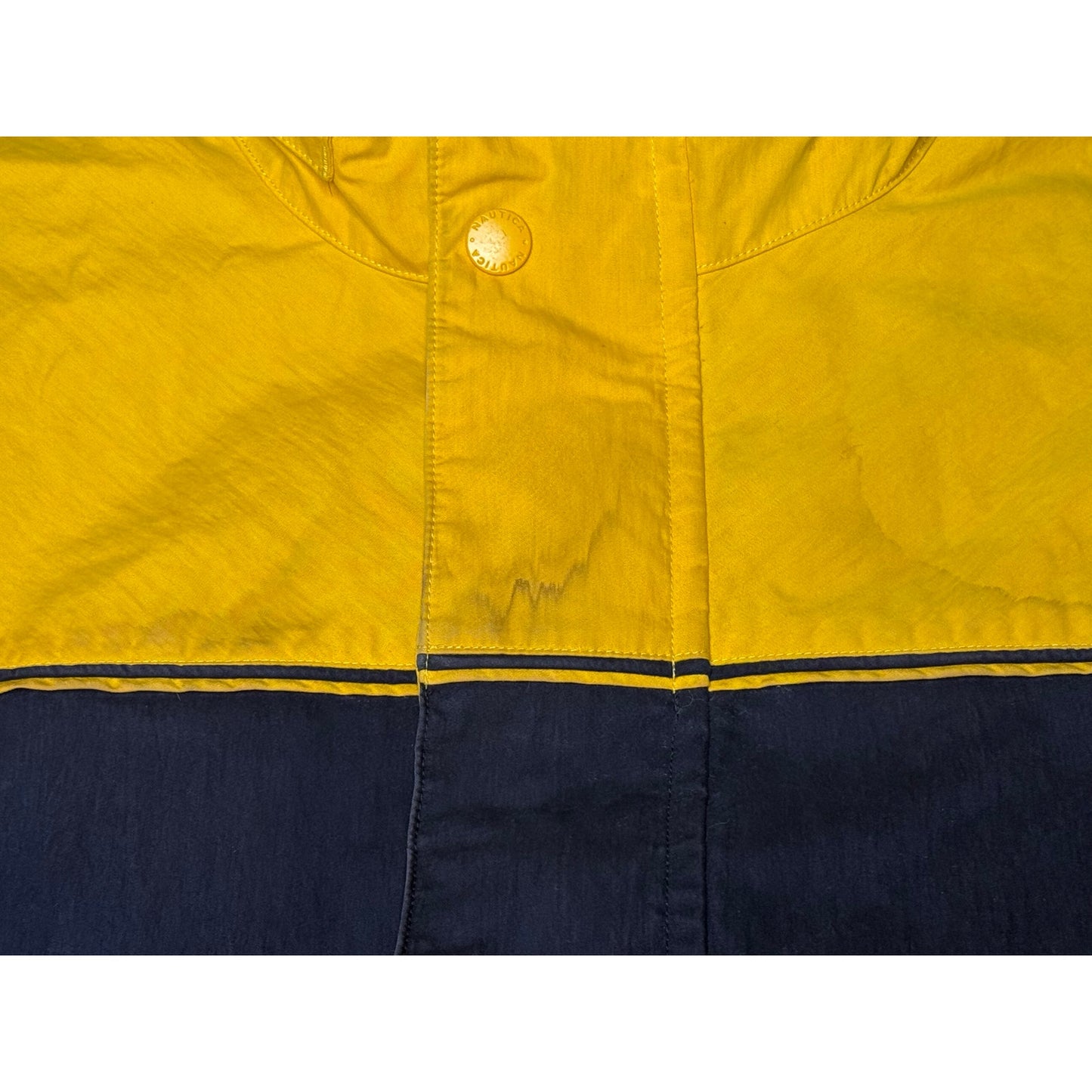 Vintage 90s Nautica Full Zip Foldaway Hood Fleece Lined Jacket Large