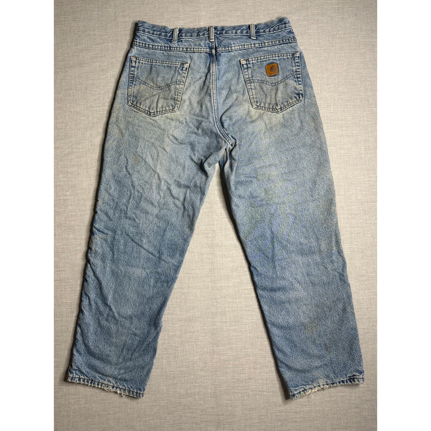 Carhartt Flannel Lined Heavyweight Carpenter Workwear Jeans 35x30