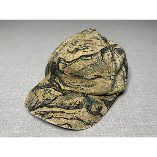 Vintage 80s Tree Camo Camouflage Hunting Adjustable Snapback Hat