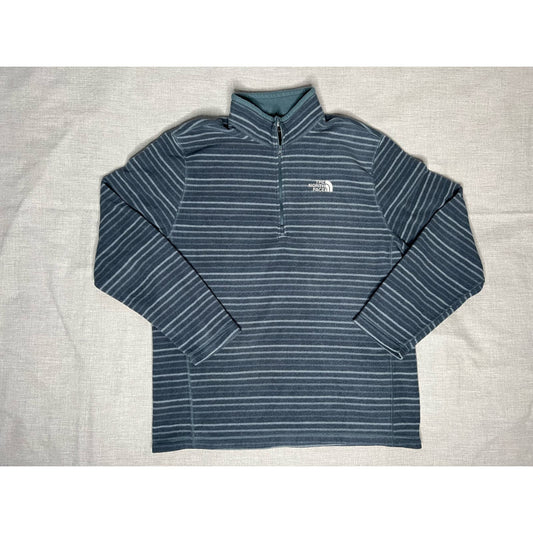 The North Face Pullover Quarter Zip Striped Fleece Sweatshirt XL