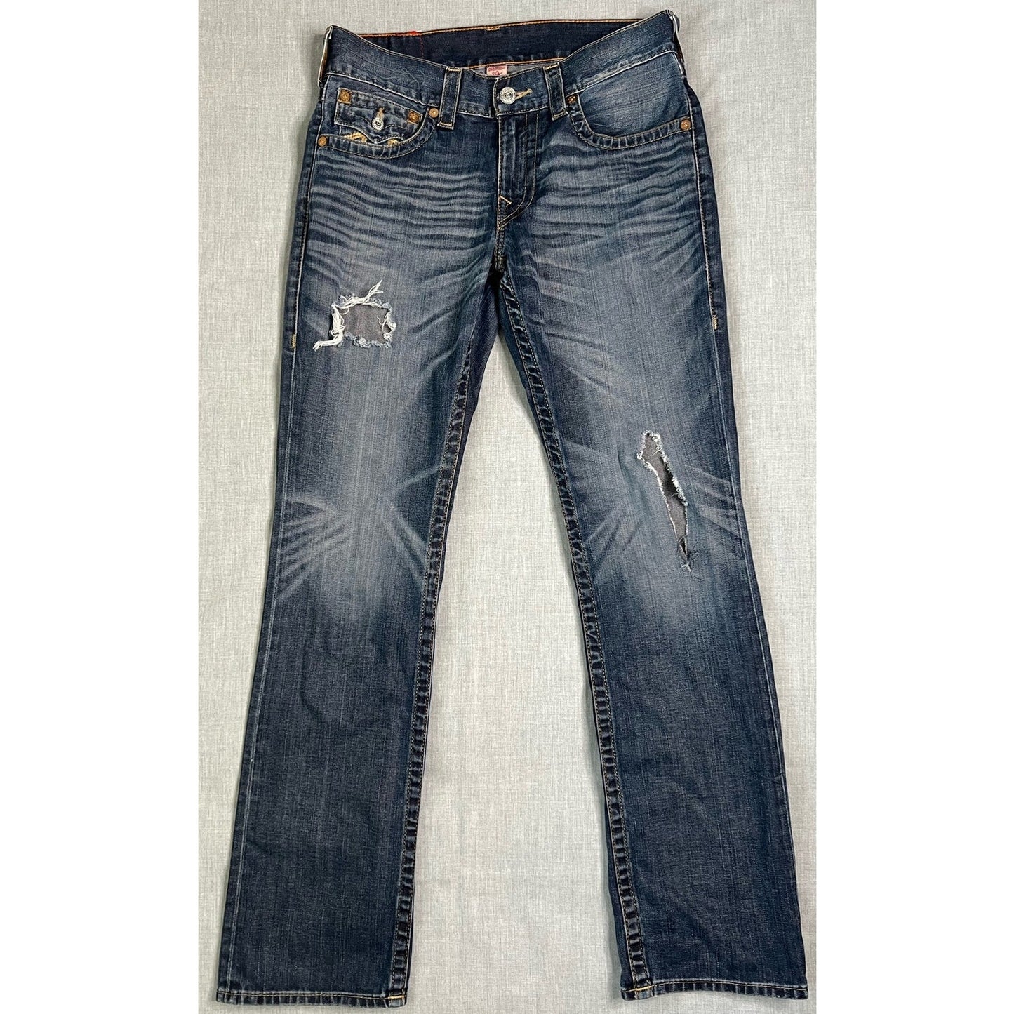 True Religion Flap Pocket Distressed Denim Jeans 31