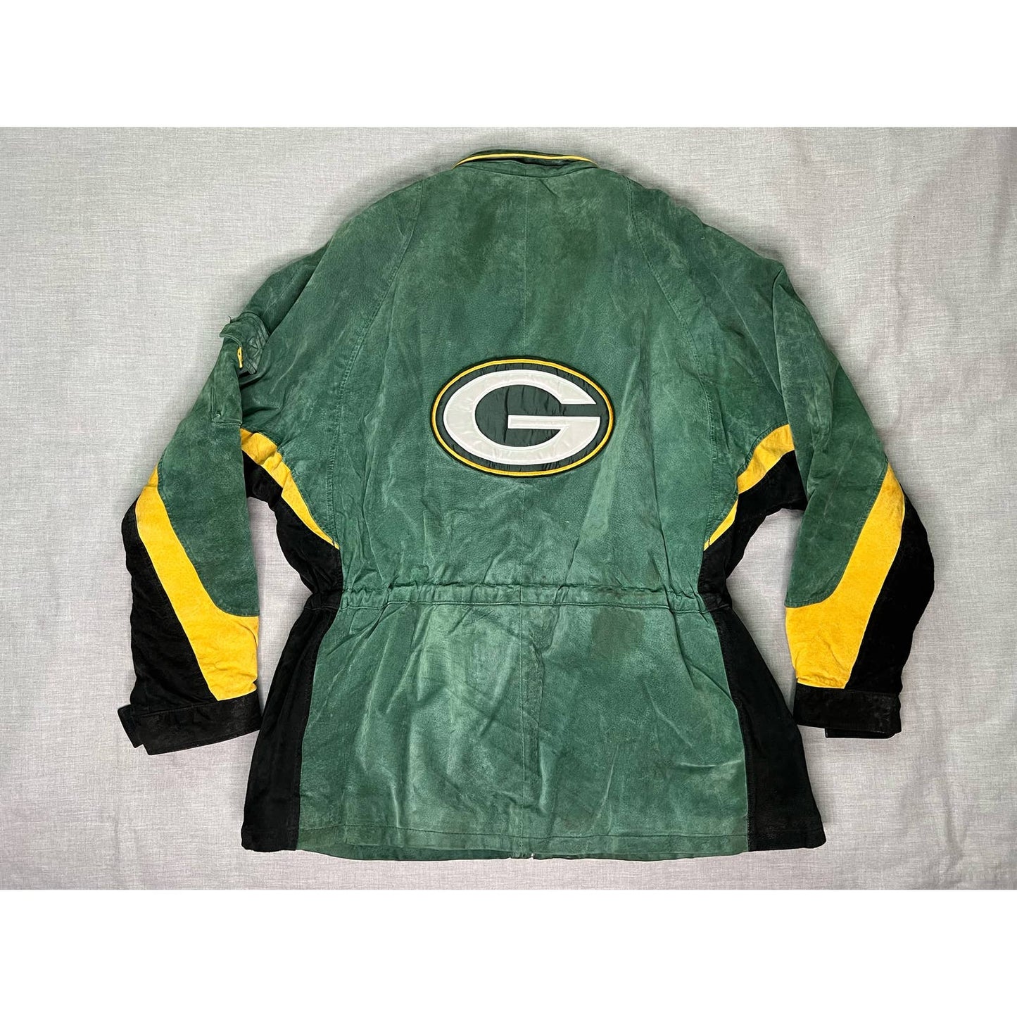Vintage 90s Green Bay Packers Lined Leather Jacket XL