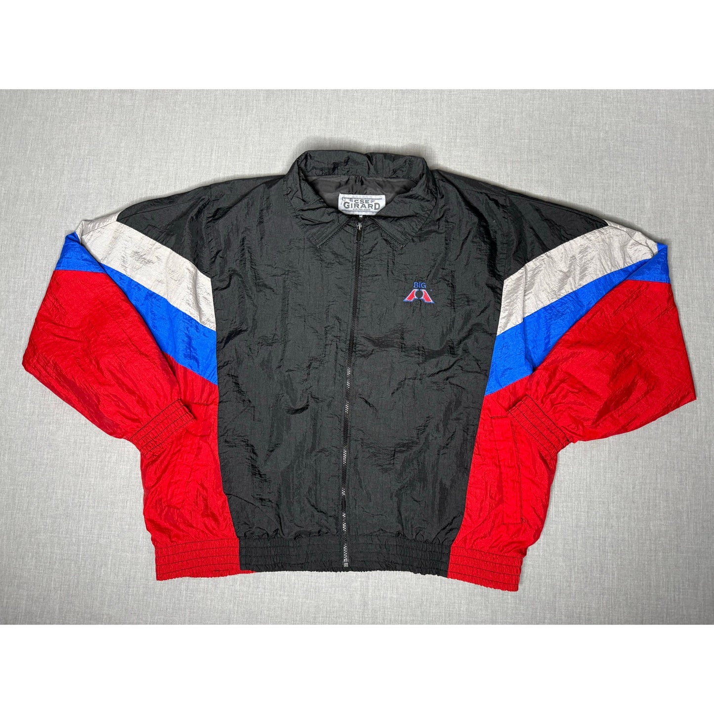 Vintage CSE Girard Big A Full Zip Windbreaker Track Jacket Medium