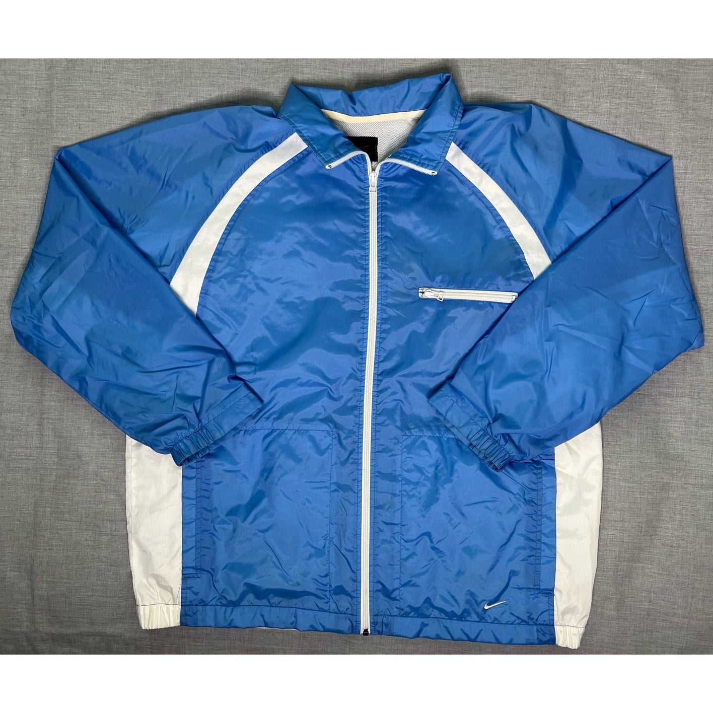 Vintage Nike Full Zip Carolina Blue Windbreaker Jacket Large