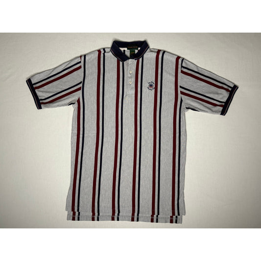 Vintage 90s Izod Club Sun Lakes Country Club Striped Golf Polo Shirt Large