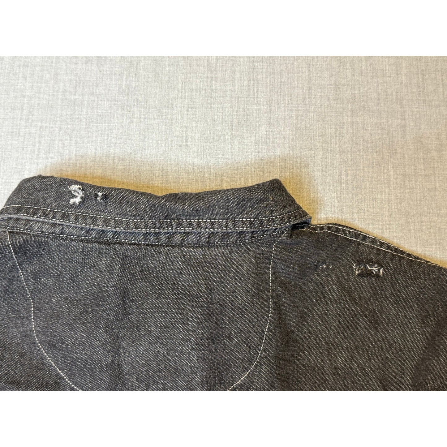 Vintage Bugle Boy Jean Company Button Up Faded Denim Shirt Large