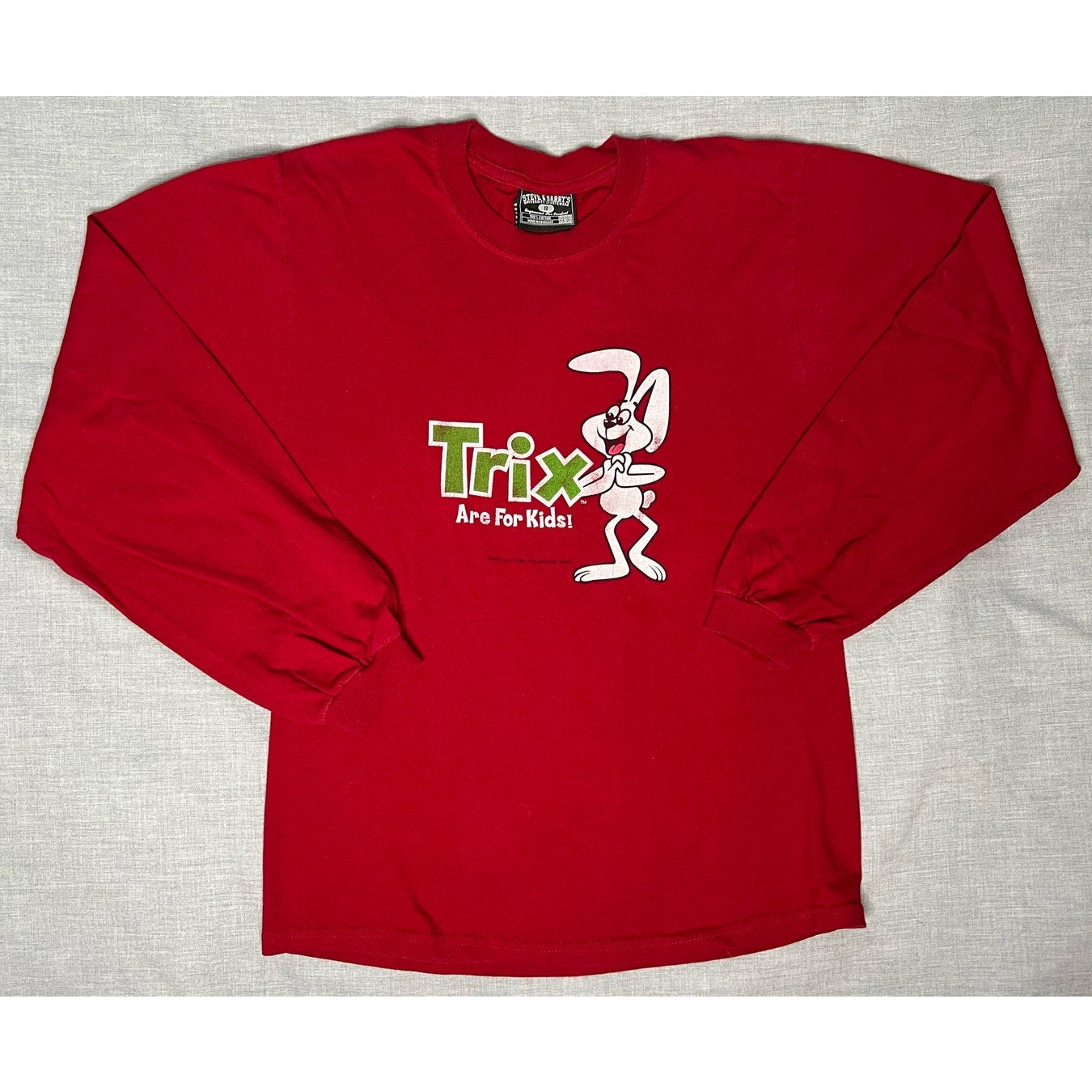 Vintage Y2K Trix Are For Kids Cereal Promo Long Sleeve T-shirt Small