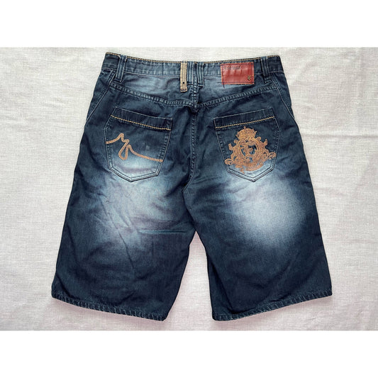 Vintage Y2K Ecko Unltd Baggy Embroidered Pocket Jean Shorts 36