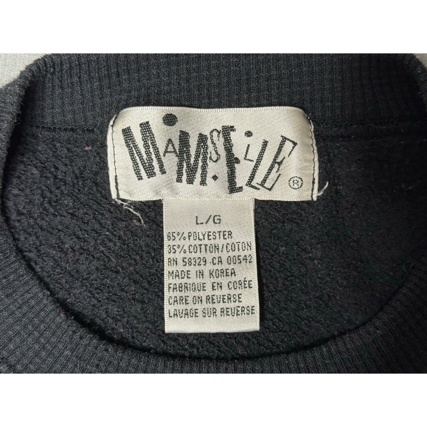 Vintage Mamselle Abstract Sparkly Face Crewneck Sweatshirt Women’s Large