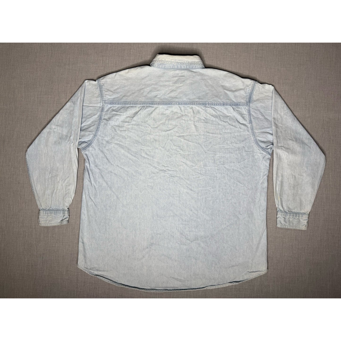 Dodge Ram Embroidered Lee Button Down Denim Jean Shirt XL