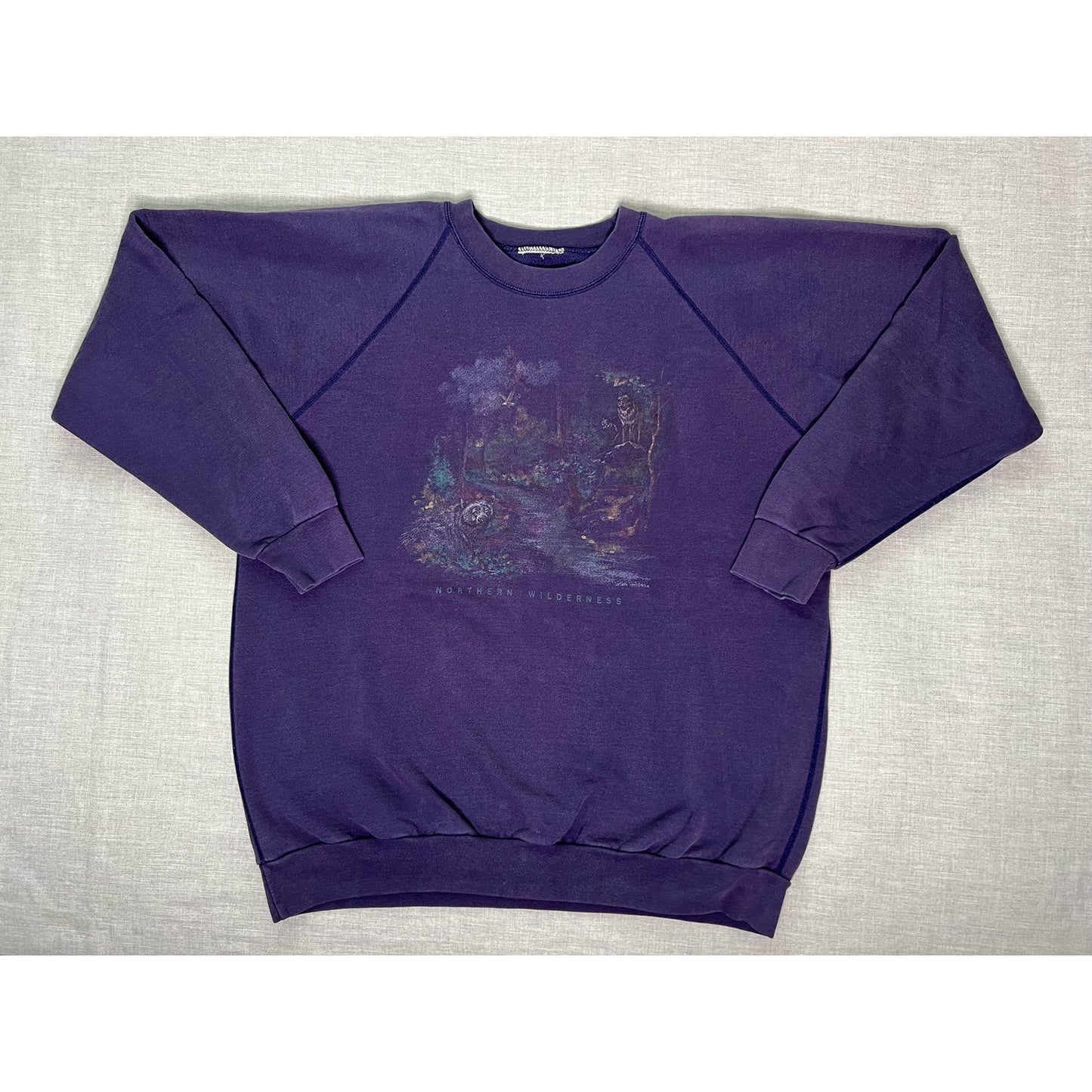 Vintage Northern Wilderness Nature Crewneck Sweatshirt XL