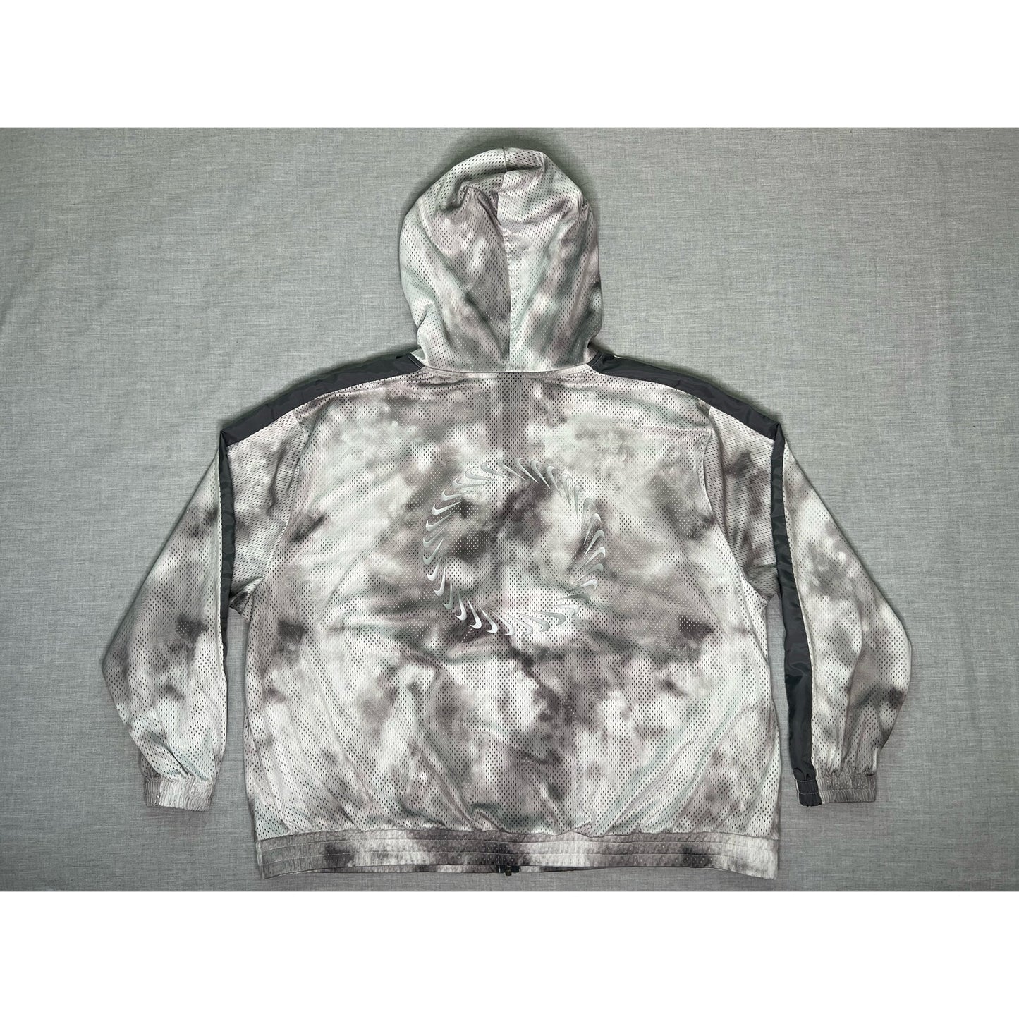 Nike Grey Tie-dye Mesh Full Zip Athletic Hoodie 2XL