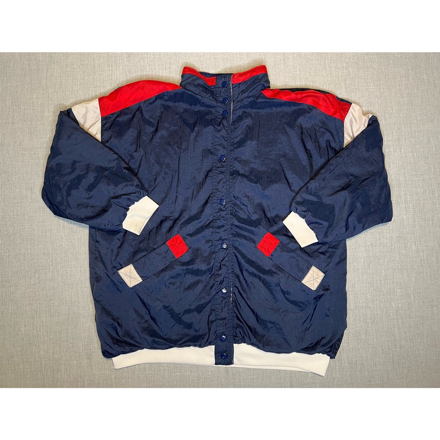 Vintage Current Seen Reversible Snap Up Windbreaker Jacket XL