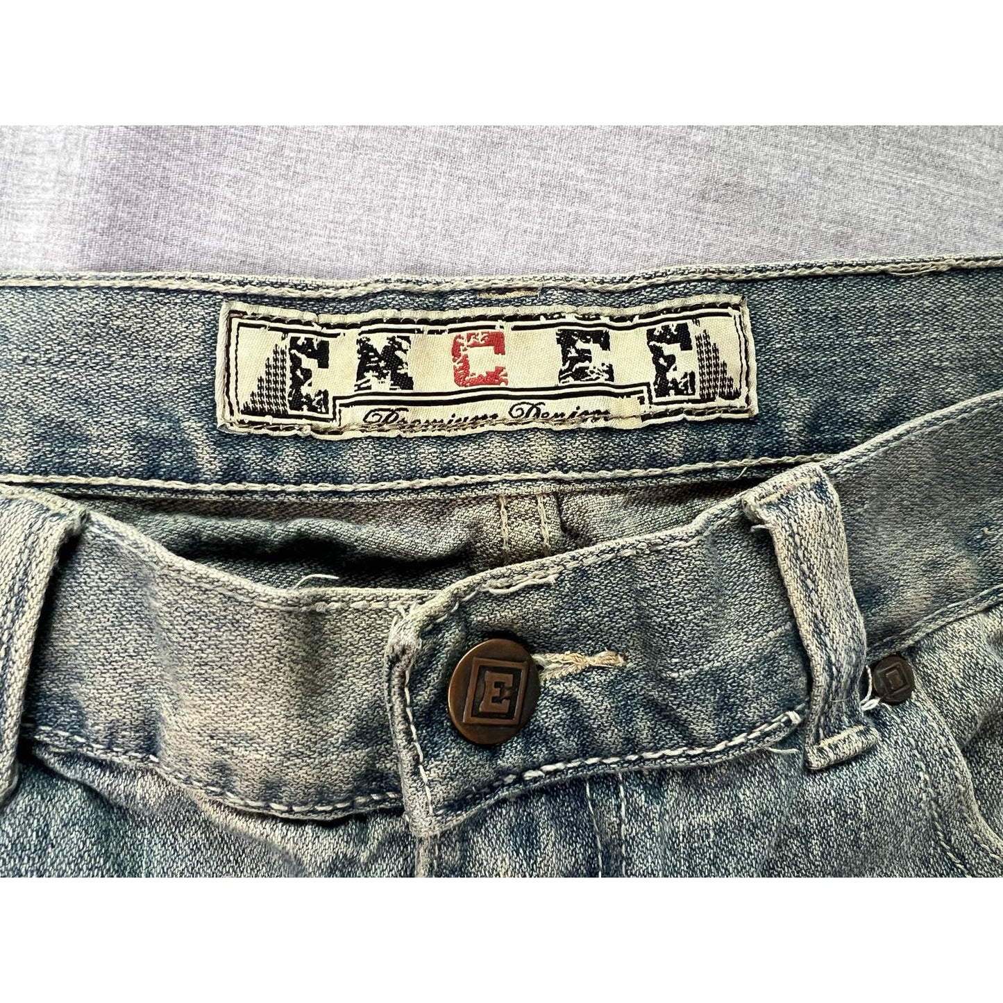 Emcee Premium Denim Flap Pocket Jean Shorts 36