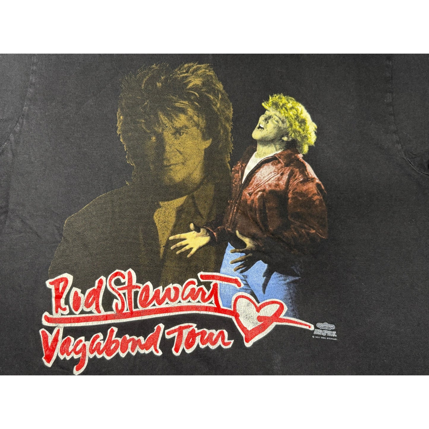 Vintage 1991 Rod Stewart Single Stitch Vagabond Heart Tour T-shirt XL