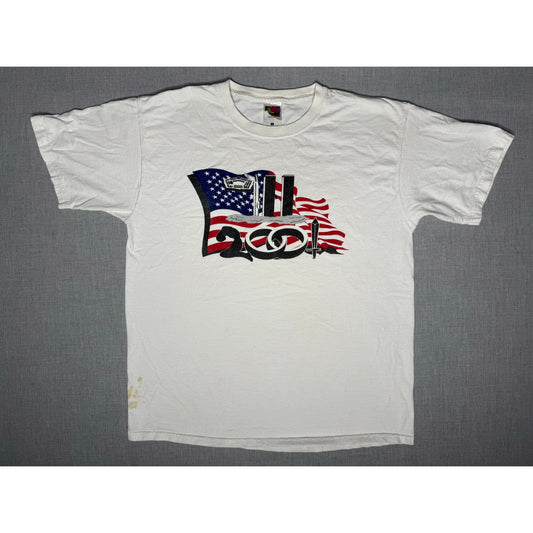 Vintage Y2K 9/11 USA Flag Memorial T-shirt Large