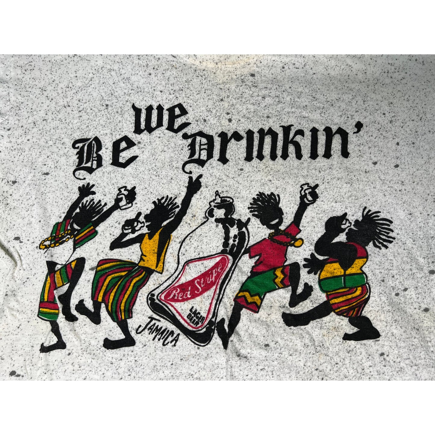 Vintage Jamaica We Be Drinkin Single Sitch Speckled T-shirt 2XL