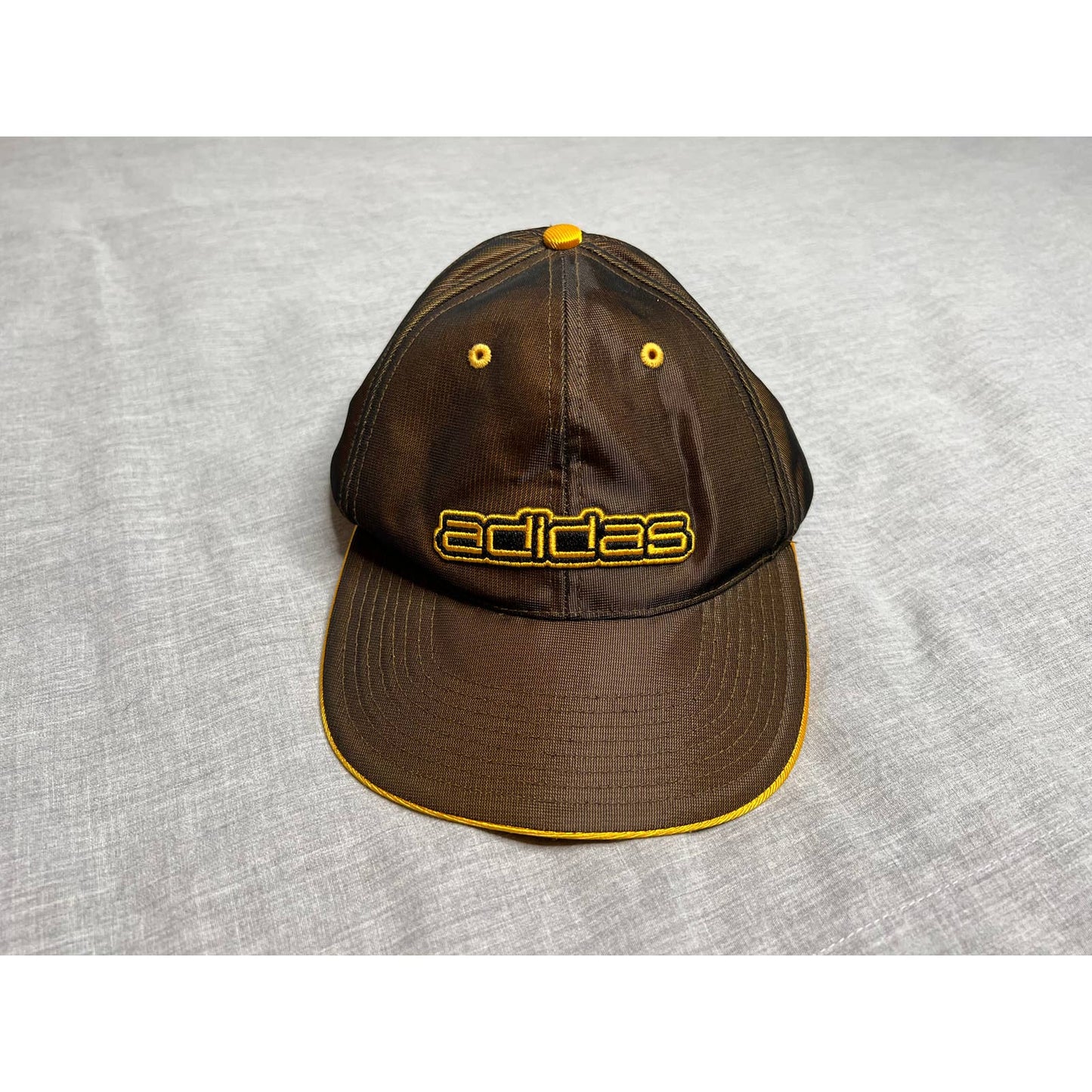 Vintage Adidas Brown And Yellow Adjustable Youth Hat