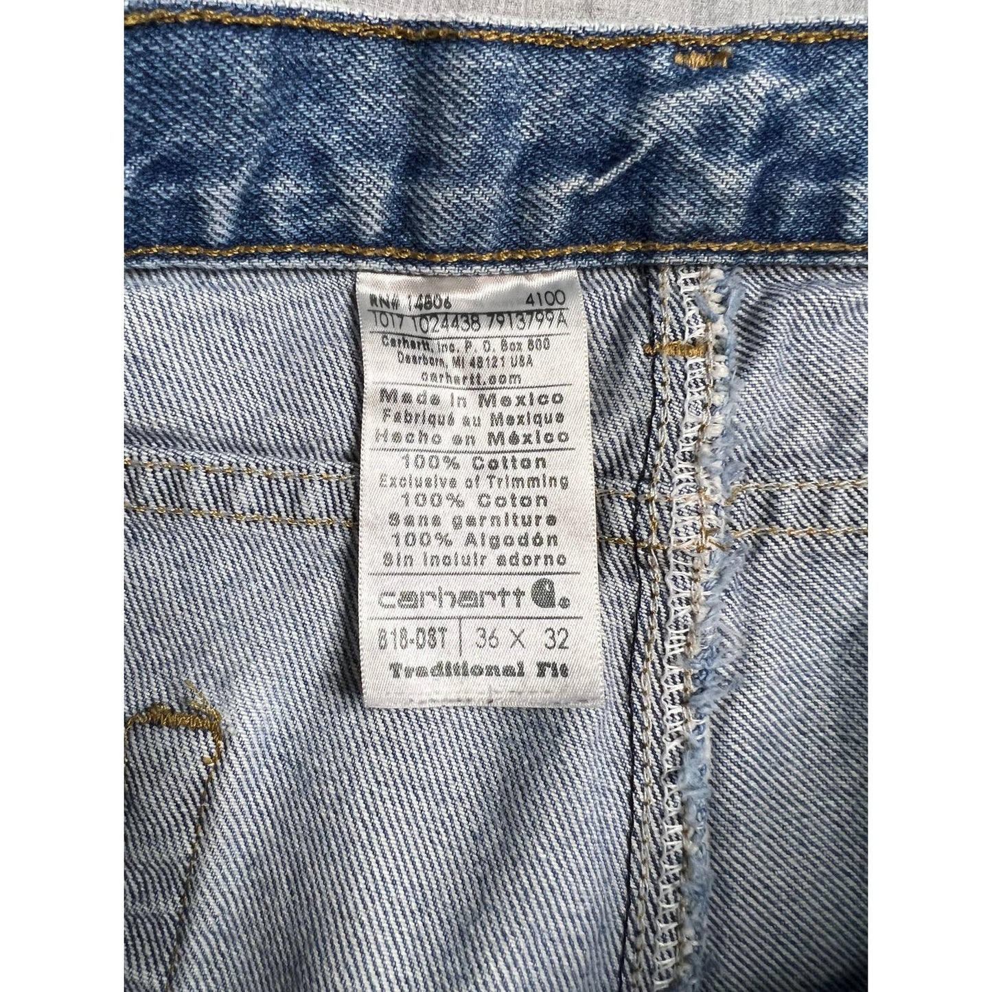 Vintage Carhartt Traditional Fit Blue Jeans 36x32