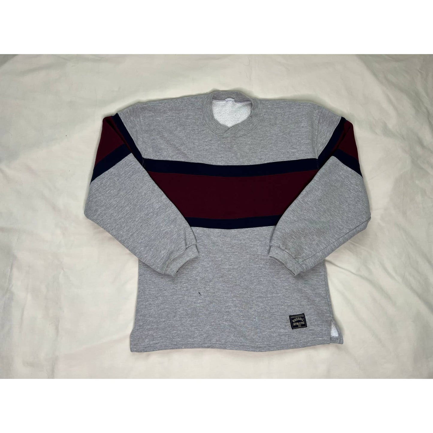 Vintage 90s Russell Athletic Stripe Crewneck Sweatshirt Medium