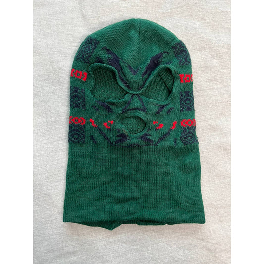 Vintage Green Red and Blue Pattern Ski Mask