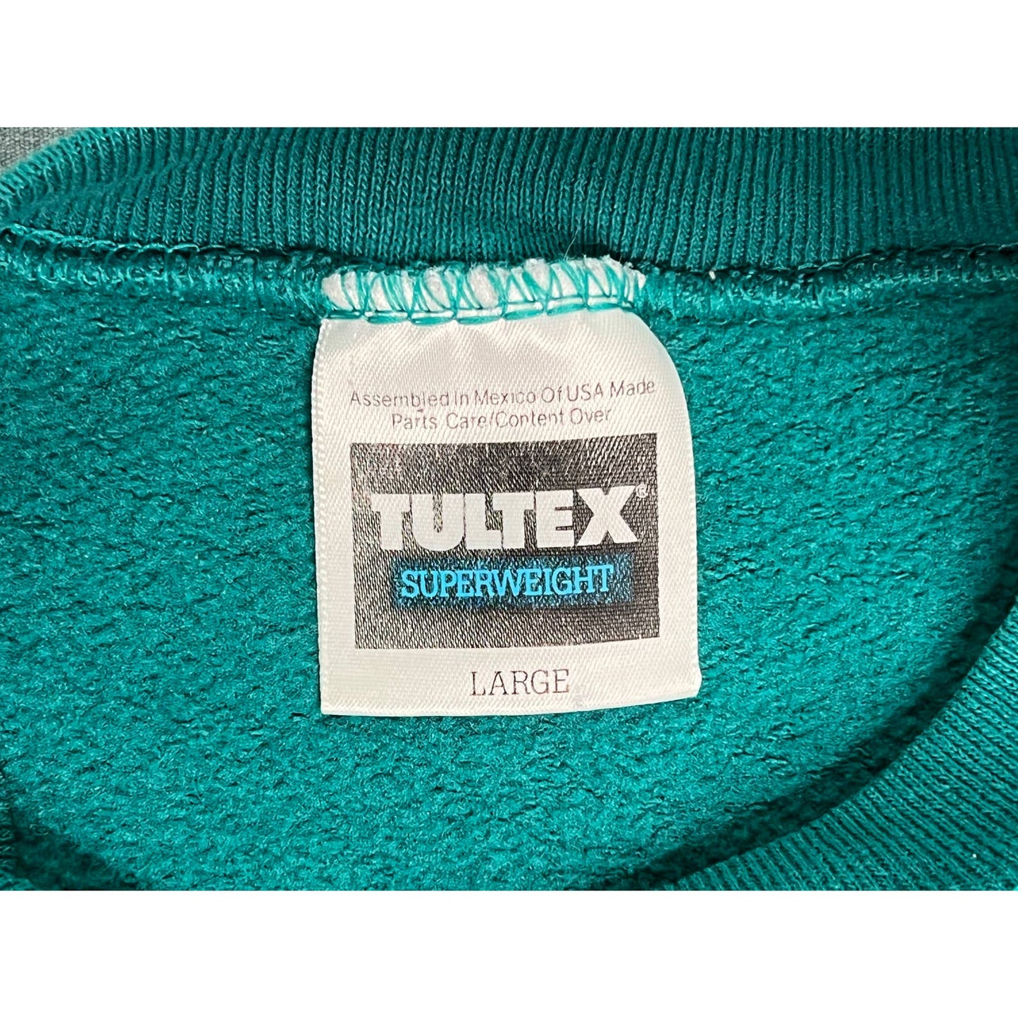 Vintage 90s Tultex Sea Green Super Weight Crewneck Sweatshirt Large