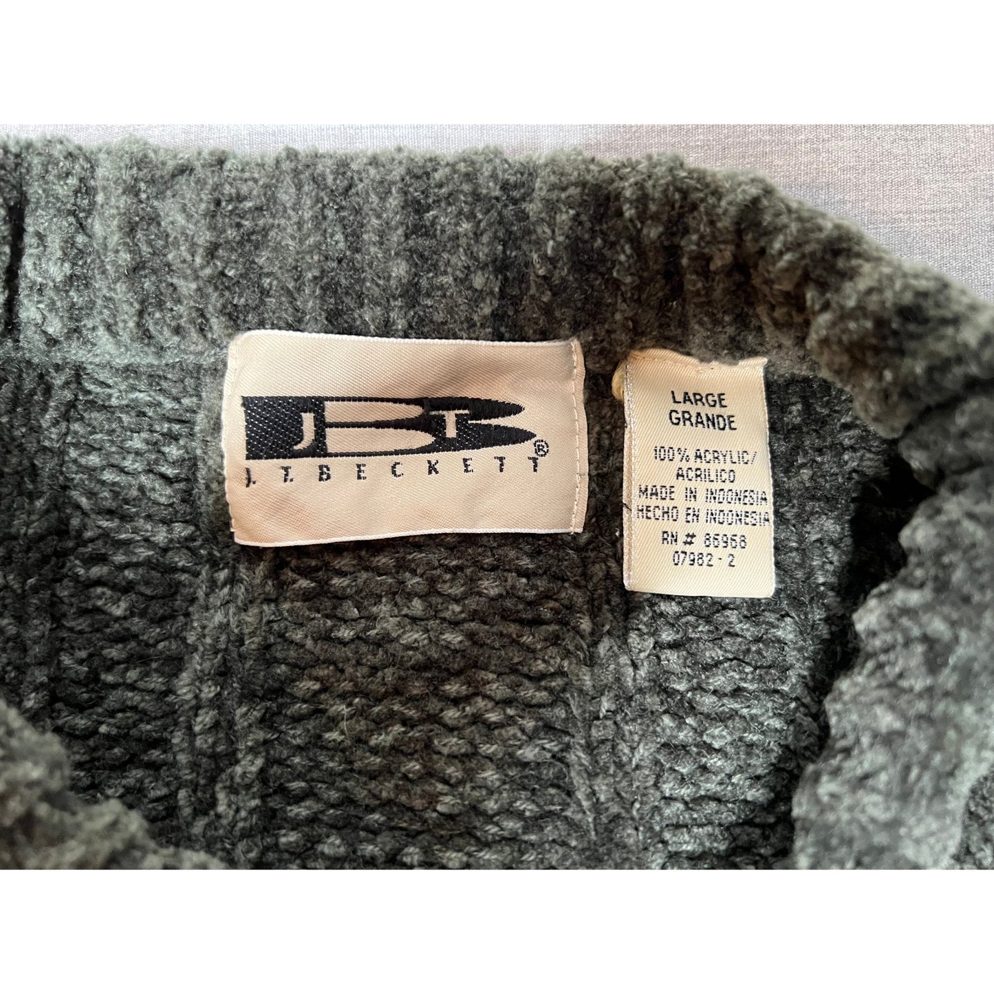 Vintage J.T. Beckett Chunky Rib Knit Sweater Large
