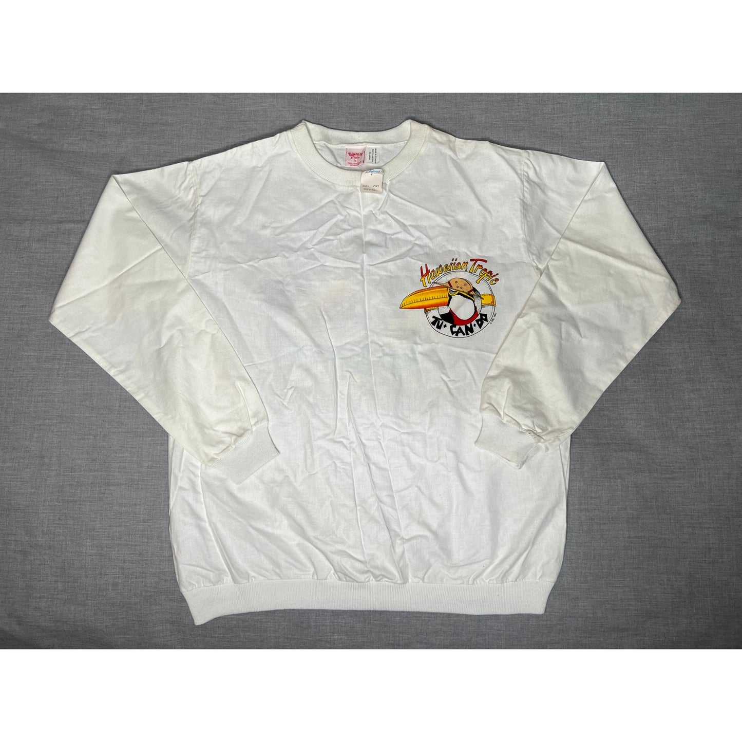 Vintage 1987 Hawaiian Tropic Toucan Deadstock Long Sleeve T-Shirt Small